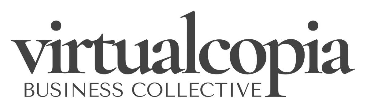 Virtualcopia Business Collective's logo includes stylized text saying Virtualcopia Business Collective